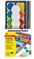 Eberhard Faber 578312 Farbe auf Wasserbasis Schwarz, Blau, Braun, Grün, Orange, Pink, Rot, Türkis, Violett, Gelb Palette 12 Stück(e)