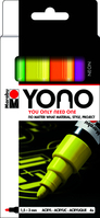 Marabu YONO Marker set NEON Vert, Orange, Rose, Jaune 4 pièce(s)