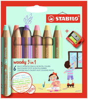 STABILO woody 3 in 1 Pastel Gemischte Farben 6 Stück(e)