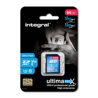 Integral UltimaPro X2 64GB SDXC UHS-II U3 V90 – 300-280 MB/s 64 Go