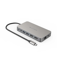 HYPER Dual 4K HDMI 10-in-1 USB-C Hub For M1/M2 MacBooks USB Type-C 104 Mbit/s Silver