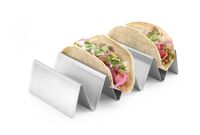 Taco-Halter für 4 Taco's, mit einem grauen, waschbaren Beutel, aus Edelstahl