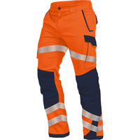 Vizwell Flex Warn Stretch-Bundhose, Gr. 40, Orange/Navy, mit Knietaschen EN ISO 20471, Kl. 2