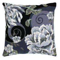 Tapestry Kit: Cushion: Living: Floral Swirl in Black