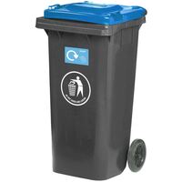 Wheeled Bin with Coloured Lid - 120 Litre-Blue