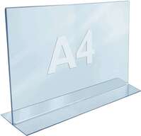 5823-7 Tischaufsteller DIN A4 quer Acryl transparent freistehend