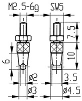 KÄFER 62130 Messeinsatz Ø 2 mm horizontaler Zylinder M2,5 Hartmetall passend zu