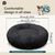 BLUZELLE Orthopedic Dog Bed for Small Dogs & Cats, 24" Donut Dog Bed Memory Foam Washable, Round Plush Dog Pillow Fluffy Cat Bed Cat Pillow, Calming Pet Mat No-Skid Black