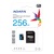 ADATA MicroSD kártya - 256GB microSDXC UHS-I Class10 A1 V10 (R/W: 100/25 MB/s) + adapter