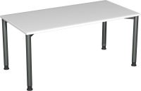 Schreibtisch, 1600x800x680-820 mm, Weiß/Anthrazit