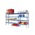 Wide span shelving unit with zinc plated steel shelves