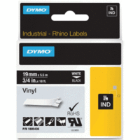 Schriftbandkassette Vinylband PVC 5,5mx19mm weiß/schwarz