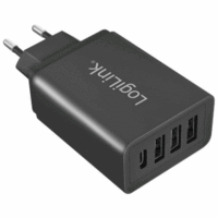 USB-Adapterstecker mit 4 USB-Port anthrazit