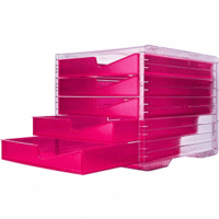 Schubladenbox styroswingbox NeonLine 5 Schubladen neon-pink