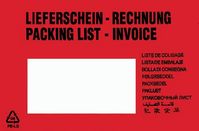 Tasche für Lieferschein/Rechnung mit Fenster - Rot, 16.2 x 22.9 cm, Schwarz