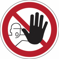 Sicherheitskennzeichnung - Zutritt für Unbefugte verboten, Rot/Schwarz, Folie
