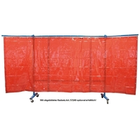 Schweißerschutzwand 3-teilig, mit Folienvorhang, rot,