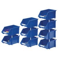 Small parts storage bins with supports