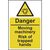 Danger moving machinery risk of trapped hands sign