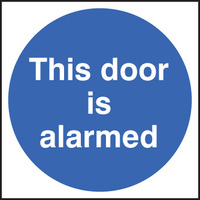 SPARTEX 11706F THIS DOOR IS ALARMED (200X200MM) 1: RIGID PLASTIC