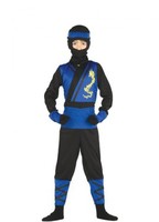 Disfraz de Ninja azul y negro para niño 5-6A