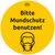 "Selbstklebende Schilder ""Bitte Mundschutz benutzen"", A4, Ø 200 mm, 12 Bogen/12 Etiketten, gelb, schwarz"