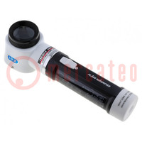 Hand magnifier; Mag: x10; Lens: Ø30mm; Illumin: LED