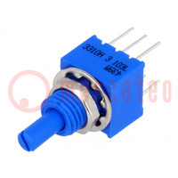 Potentiometer: shaft; single turn; 10kΩ; ±20%; 0.25W; linear; THT