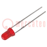 LED; 3mm; rosso; 18÷60mcd; 50°; Frontale: convesso; 2÷2,5V; Nr usc: 2