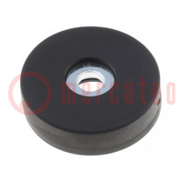 Magnet: permanent; neodymium; H: 6mm; 35N; Ø: 22mm; Mat: rubber