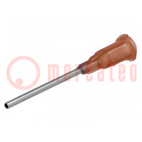 Needle: steel; 1"; Size: 15; straight; 1.37mm; Mounting: Luer Lock