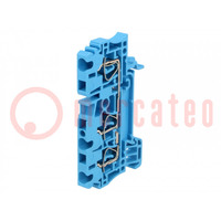 Connector: rail; 2,5mm2; banen: 1; terminals: 3; blauw; veerklem