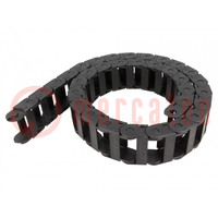 Cable chain; LIGHT; Bend.rad: 75mm; L: 986mm; Int.height: 17mm