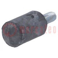 Vibroisolation foot; Ø: 10mm; H: 15mm; Shore hardness: 55±5; 78N