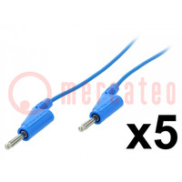 Test leads; Len: 1m; banana plug 4mm,both sides; test leads x5