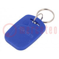 RFID sleutelhanger; plastic; blauw; 125kHz; 8BROM