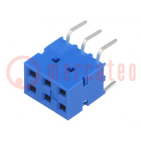 Socket; PCB to PCB; female; Dubox®; 2.54mm; PIN: 6; THT; 2A; straight