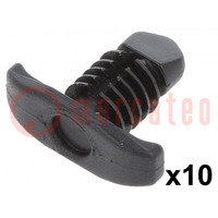 Clip voor rubber; 10st; Ford; L: 10,7mm; polyamide; zwart