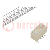 Relé: elektromágneses; DPDT; Utekercs: 12VDC; 2A; 0,3A/125VAC; SMT