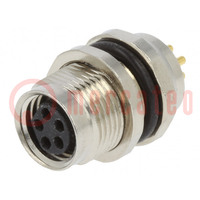 Connector: M8; female; PIN: 5; straight; for panel mounting; socket