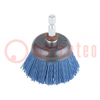 Cup brush; 45mm; Mounting: 1/4",hexagonal; wire