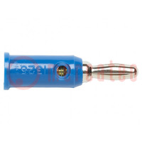 Plug; 4mm banana; 5A; 5kV; blue; Max.wire diam: 3mm; on cable; 1325