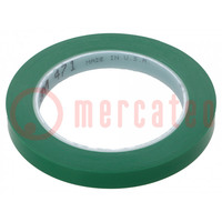 Nastro: marcatura; verde; L: 33m; W: 12mm; Thk: 0,13mm; 2,5N/cm; 130%