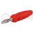 Enchufe; banana 4mm; 10A; 60VDC; rojo; Diam.máx.cable: 4mm
