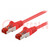 Patch cord; S/FTP; 6; sodrat; CCA; PVC; piros; 0,5m; 27AWG