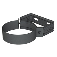 Abrazadera fijación regulable de acero inoxidable - 80 mm - Negro
