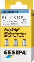 Zestaw nitonakrętek PolyGrip Mini-Pack, stal nierdzewna M6, 11 mm