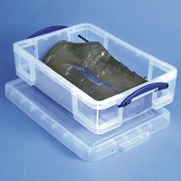 Really Useful Box 24,5 Liter, Kunststoff-Aufbewahrungsbox mit Deckel, transparent