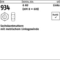 Sechskantmutter DIN 934 links M4 -LH 6 A