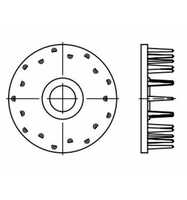 DIN 1052 Scheiben 50 x 13 x M12, , Dorne Typ D, einseitig, für Holzverbindungen, rund, Temperguss (GT, GTW) verzinkt
